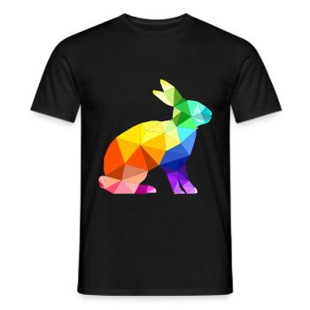 Polygon Hase Geschenk - Männer T-Shirt - Schwarz - Vorne - AI Model Male 178 light (178cm)