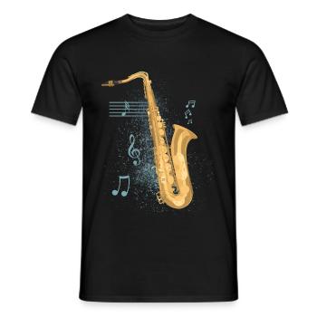Saxophon - Männer T-Shirt - Schwarz - Vorne - AI Model Male 178 light (178cm)