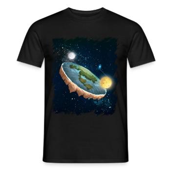 Univers carte cadeau disque terre - T-shirt homme - noir - Devant - AI Model Male 178 light (178cm)