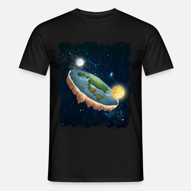 Flat earth disk map universe gift - Men's T-Shirt - black