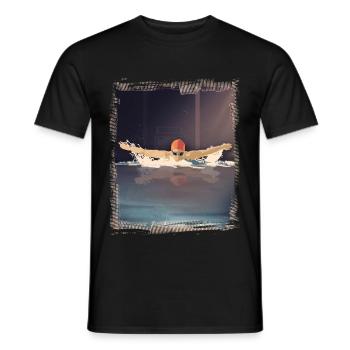 Papillon nageant flotteur cadeau - T-shirt homme - noir - Devant - AI Model Male 178 light (178cm)
