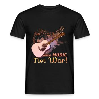Make Music Not War Gitarrist Spruch - Männer T-Shirt - Schwarz - Vorne - AI Model Male 178 light (178cm)