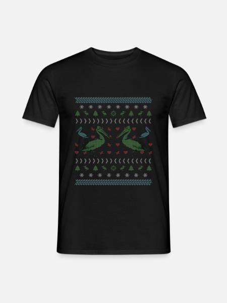 Pelican Christmas bird watching gift - Men's T-Shirt - black