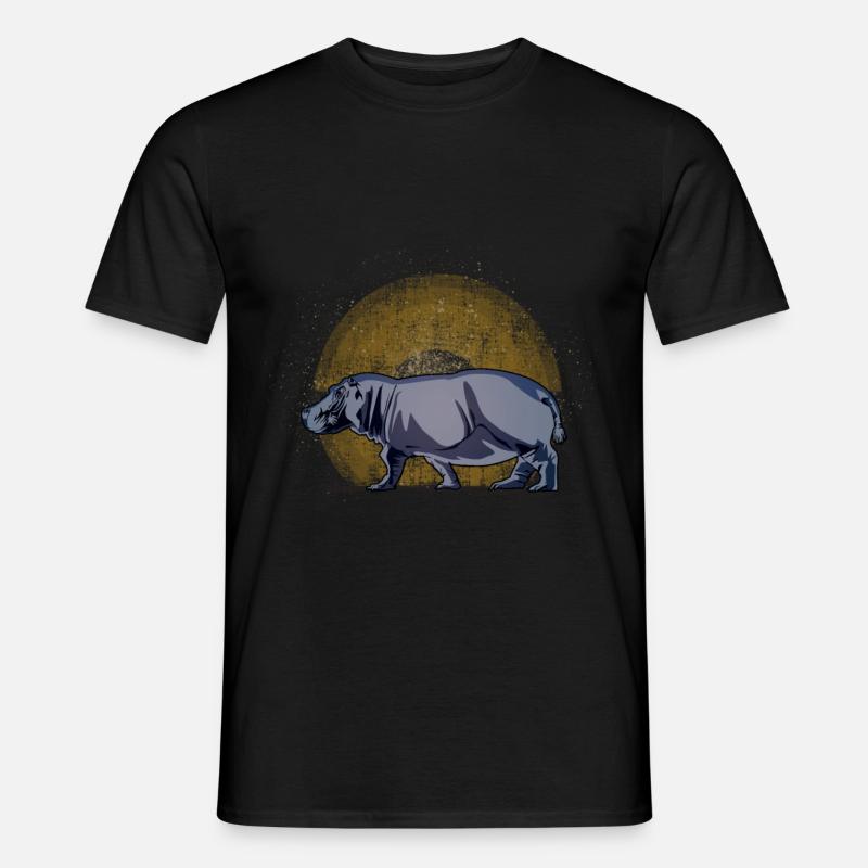 Flusspferd - Männer T-Shirt - Schwarz