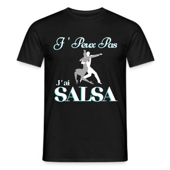 je peux pas j'ai salsa - T-shirt homme - noir - Devant - AI Model Male 178 light (178cm)