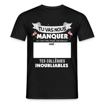 Départ en retraite cadeau pour mon collègue - T-shirt homme - noir - Devant - AI Model Male 178 light (178cm)