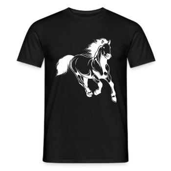 pferd reiten tier - Männer T-Shirt - Schwarz - Vorne - AI Model Male 178 light (178cm)