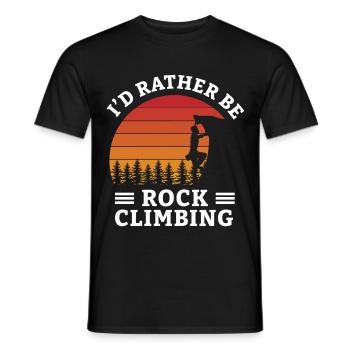 Boulder Climbing Mountaineering Rock Climbing Gift - Men's T-Shirt - black - Front - AI Model Male 178 light (178cm)