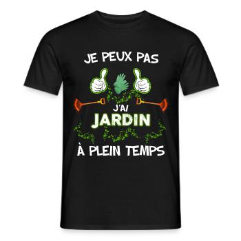 Je peux pas j'ai jardin - T-shirt homme - noir - Devant - AI Model Male 178 light (178cm)