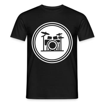 Schlagzeug - Männer T-Shirt - Schwarz - Vorne - AI Model Male 178 light (178cm)