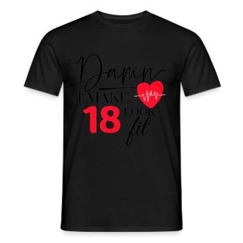 18 Verjaardag - Funny Fitness Birthday Saying - Heren T-shirt - zwart - Voor - AI Model Male 178 light (178cm)