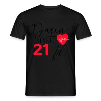 21 Geburtstag - Lustiger Fitness Geburtstag Spruch - Männer T-Shirt - Schwarz - Vorne - AI Model Male 178 light (178cm)