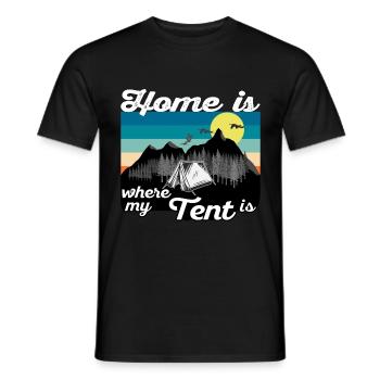 Home is where my tent stands - Dark Vintage - Men's T-Shirt - black - Front - AI Model Male 178 light (178cm)