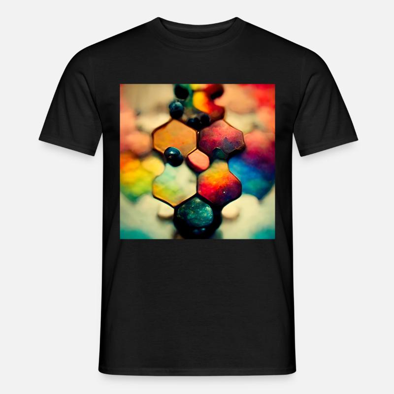 Ein Puzzle mit Moleküle - Männer T-Shirt - Schwarz