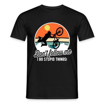 Mountain Biking Cycling - Dark Vintage - Men's T-Shirt - black - Front - AI Model Male 178 light (178cm)