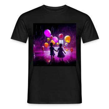 Neon Balloons - Männer T-Shirt - Schwarz - Vorne - AI Model Male 178 light (178cm)