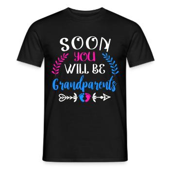 Nous serons bientôt grands-parents, nous serons grand-mère et grand-père - T-shirt homme - noir - Devant - AI Model Male 178 light (178cm)