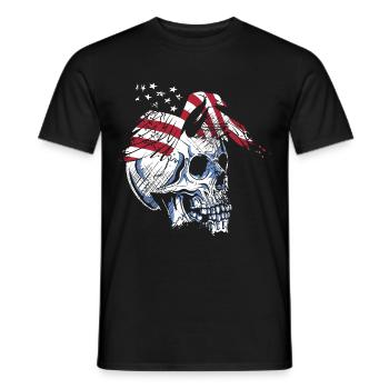 skull eagle - Männer T-Shirt - Schwarz - Vorne - AI Model Male 178 light (178cm)
