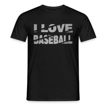 J’adore le baseball - T-shirt homme - noir - Devant - AI Model Male 178 light (178cm)