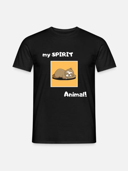 my spirit animal Faultier - Männer T-Shirt - Schwarz