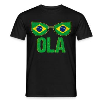 Brasilien Flagge - Männer T-Shirt - Schwarz - Vorne - AI Model Male 178 light (178cm)