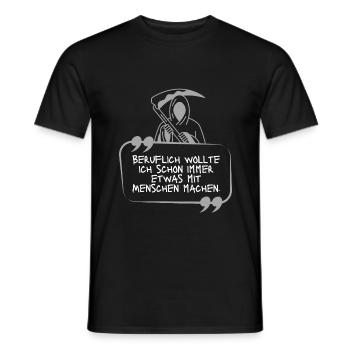 Der Tod witzig schwarzer Humor Menschen Schrift - Männer T-Shirt - Schwarz - Vorne - AI Model Male 178 light (178cm)