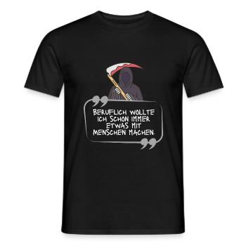 Der Tod witzig schwarzer Humor Menschen Schrift - Männer T-Shirt - Schwarz - Vorne - AI Model Male 178 light (178cm)