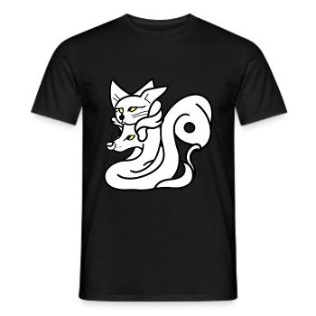 Vintage Kitsune Cartoon Kunst - Männer T-Shirt - Schwarz - Vorne - AI Model Male 178 light (178cm)