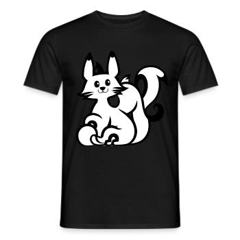 Kitsune Cartoon Vintage Kunst - Männer T-Shirt - Schwarz - Vorne - AI Model Male 178 light (178cm)