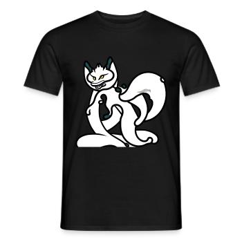 Kitsune Cartoon Vintage Kunst - Männer T-Shirt - Schwarz - Vorne - AI Model Male 178 light (178cm)
