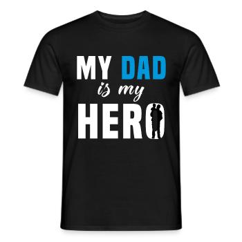 My father is my hero - Men's T-Shirt - black - Front - AI Model Male 178 light (178cm)