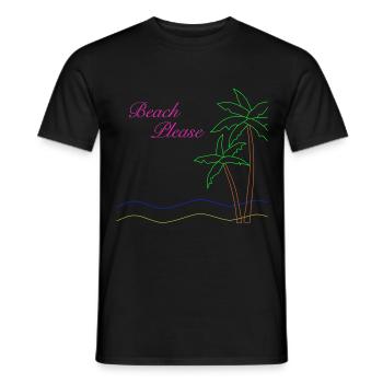 Beach Please - Männer T-Shirt - Schwarz - Vorne - AI Model Male 178 light (178cm)