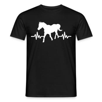 Heartbeat - Horse Stallion Mare Ross Equestrian - Men's T-Shirt - black - Front - AI Model Male 178 light (178cm)