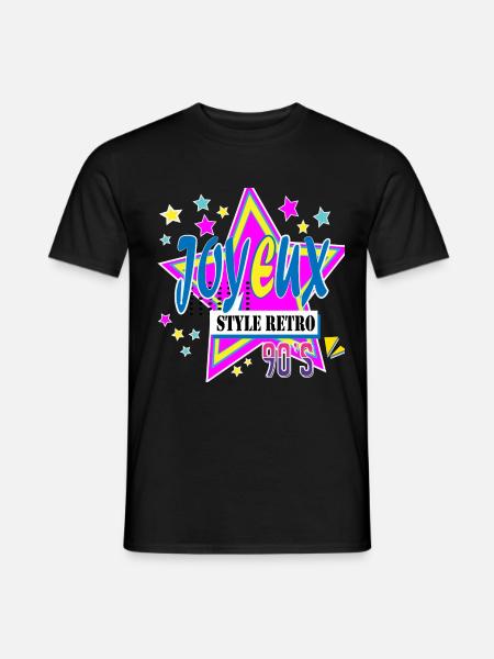 Freude im Retro-90er-Stil - Männer T-Shirt - Schwarz
