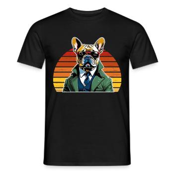 French Bulldog T Shirt Dog funny dog design Hunde - Männer T-Shirt - Schwarz - Vorne - AI Model Male 178 light (178cm)