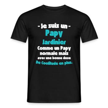 Papy Jardinier, Amoureux de la Nature, Cadeau - T-shirt homme - noir - Devant - AI Model Male 178 light (178cm)