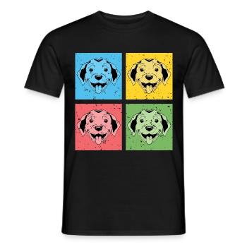 Hundeliebhaber Hunde Geschenk Pop Art Puggle - Männer T-Shirt - Schwarz - Vorne - AI Model Male 178 light (178cm)