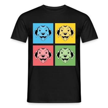 Hundefreund Hund Haustier Geschenk Pop Art Puggle - Männer T-Shirt - Schwarz - Vorne - AI Model Male 178 light (178cm)