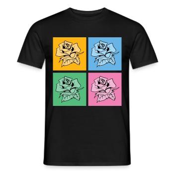 Nature Fleurs Jardinier Cadeau Pop Art Roses - T-shirt homme - noir - Devant - AI Model Male 178 light (178cm)