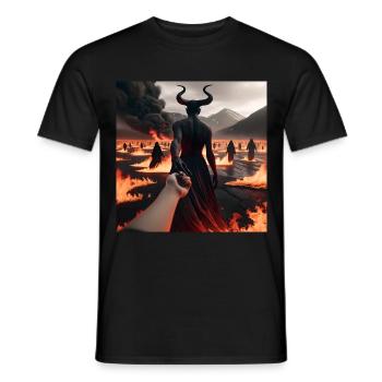 Folge mir in den Abgrund - Infernal Devil's Pact #01 - Männer T-Shirt - Schwarz - Vorne - AI Model Male 178 light (178cm)