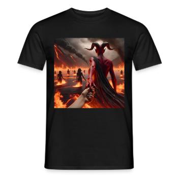 Follow Me to the Abyss - Infernal Devil's Pact #02 - Men's T-Shirt - black - Front - AI Model Male 178 light (178cm)