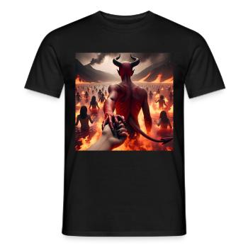 Follow Me to the Abyss - Infernal Devil's Pact #12 - Men's T-Shirt - black - Front - AI Model Male 178 light (178cm)