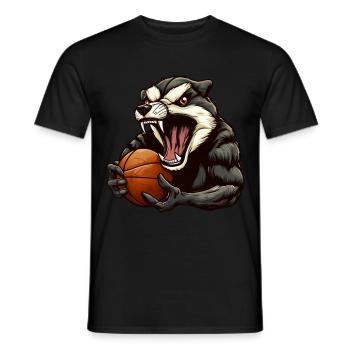 Basketball Dachs - Männer T-Shirt - Schwarz - Vorne - AI Model Male 178 light (178cm)