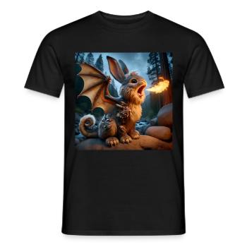 Feuerspeiender Hase Drache #18 - Männer T-Shirt - Schwarz - Vorne - AI Model Male 178 light (178cm)