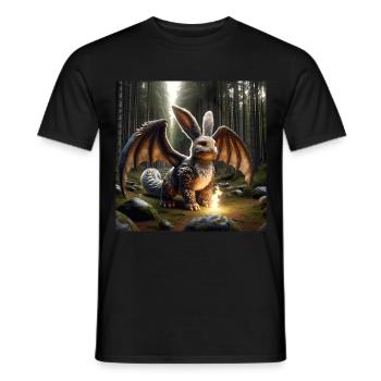 Feuerspeiender Hase Drache #15 - Männer T-Shirt - Schwarz - Vorne - AI Model Male 178 light (178cm)