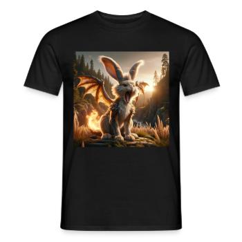 Feuerspeiender Hase Drache #24 - Männer T-Shirt - Schwarz - Vorne - AI Model Male 178 light (178cm)