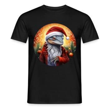 Lézards Noël - T-shirt homme - noir - Devant - AI Model Male 178 light (178cm)