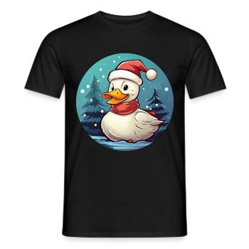 Enten Weihnachten - Männer T-Shirt - Schwarz - Vorne - AI Model Male 178 light (178cm)