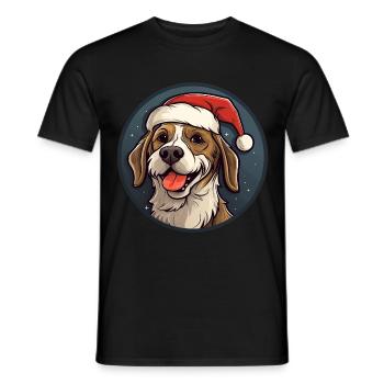 Hund Weihnachten - Männer T-Shirt - Schwarz - Vorne - AI Model Male 178 light (178cm)