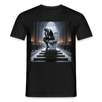 Fart Souls – Hollow Knight auf Porzellanthron #05 - Männer T-Shirt - Schwarz - Vorne - AI Model Male 178 light (178cm)